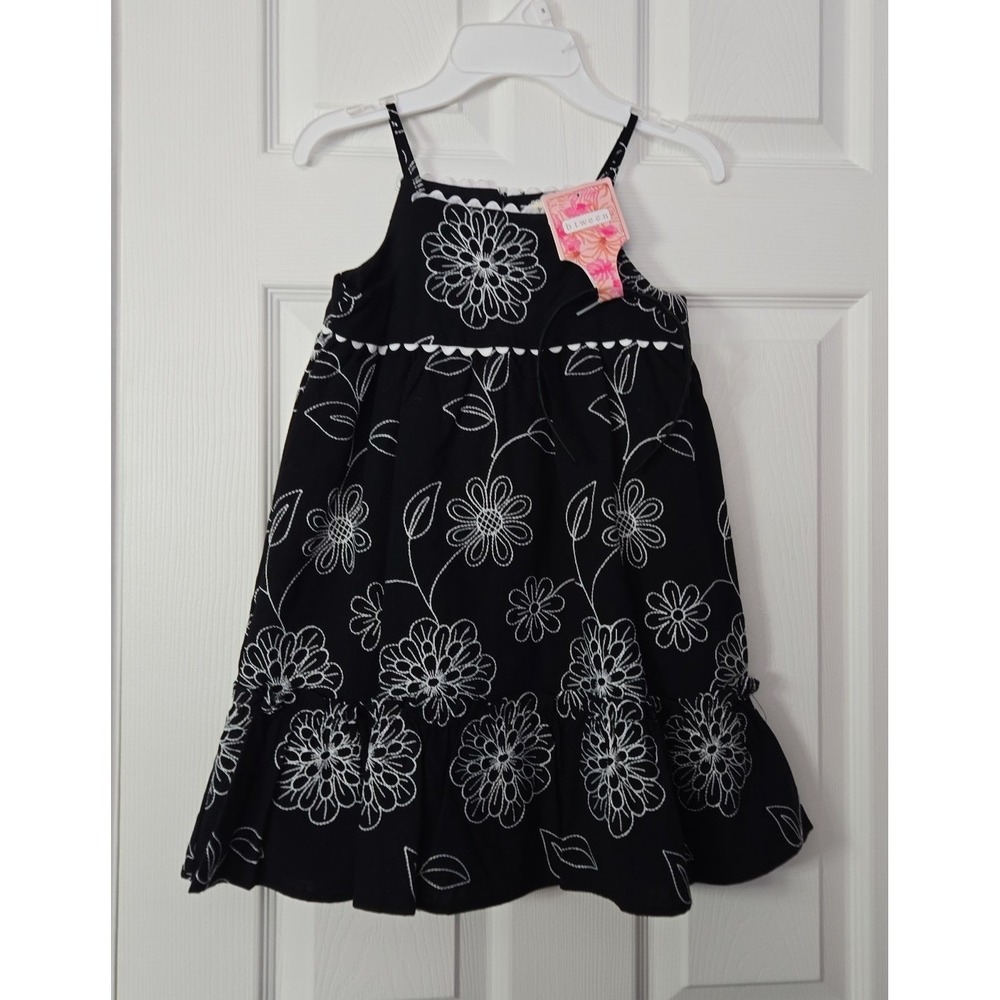 Btween Girls Sun Dress Size 5 with a Matching Headband. NWT Black Florial‎